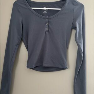 Hollister Blue Gray Long Sleeve Top
